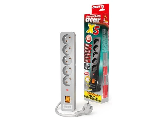 HSK DATA acar X5 Pilkas 5 kintamosios srovės lizdas (-ai) 230 V 1,5 m