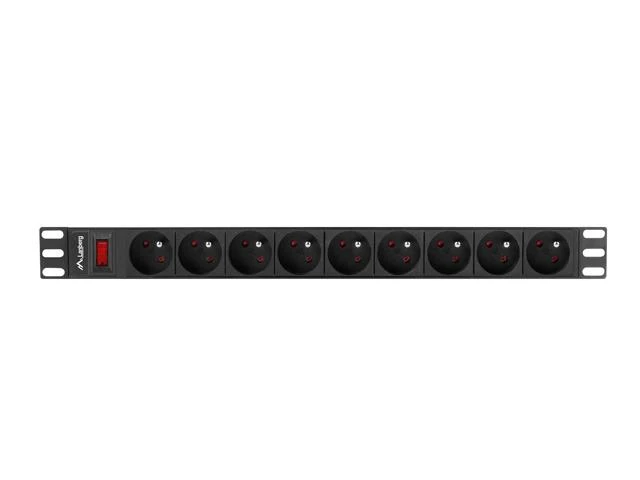 LANBERG PDU-09E-0300-BK PDU 1U 16A 9 sockets uni-schuko 3m Juodas