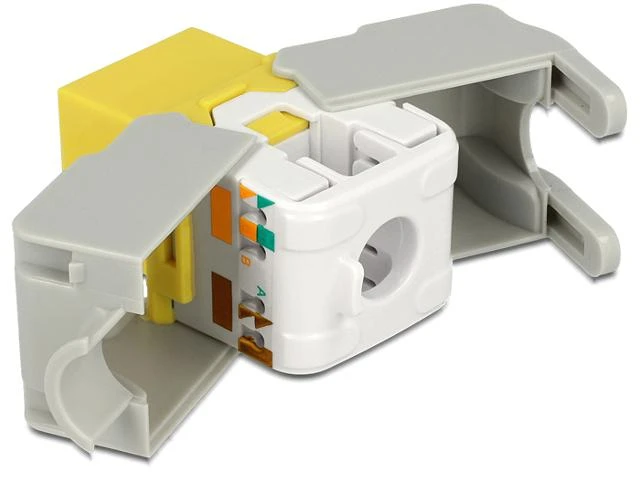 MODUŁ KEYSTONE GNIAZDO RJ45->LSA KAT.6 UTP DO PUSZKI MONTAŻOWEJ Geltonas DELOCK