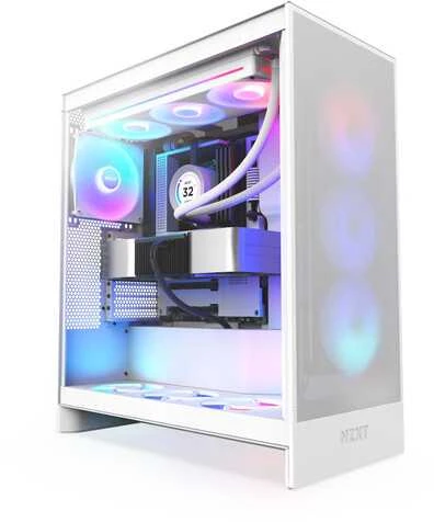 NZXT PC dėklas H7 Flow RGB midi bokštas baltas