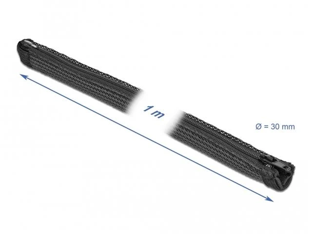 Delock pinta žarna su užtrauktuku karščiui atspari 1 mx 30 mm juoda
