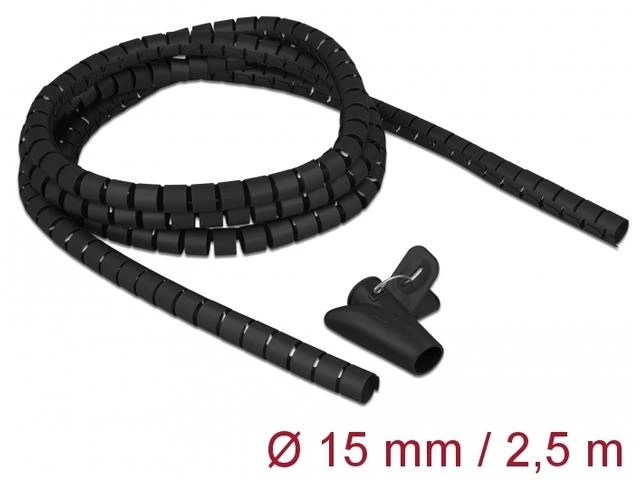 Organizer Delock DELOCK Spiralschlauch m. Einziehwerkzeug 2,5m x 15mm juodas
