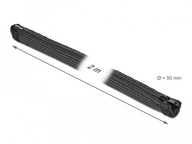 Delock pinta žarna su užtrauktuku karščiui atspari 2 mx 50 mm juoda