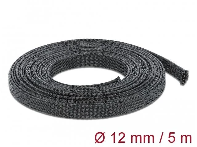 DELOCK 5M 12MM TEMPAMŲJŲ KABELIŲ PINĖ JUODA