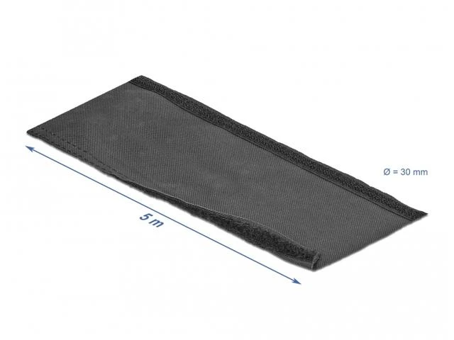 DELOCK kabelio jungtis 5M 30MM JUODA VELCRO poliesteris