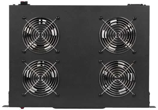 LANBERG AK-1503-B 19 colių ventiliatoriaus blokas / ventiliacijos skydelis su LCD 4 ventiliatoriais + 230 V termostatu