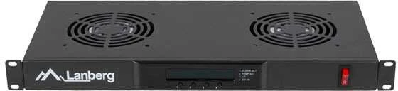 LANBERG AK-1502-B 19 ventiliatoriaus blokas / ventiliacijos skydelis su LCD 2 ventiliatoriais + 230 V termostatu