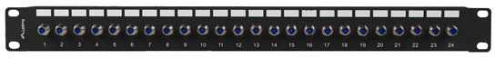PATCH PANEL 24 PORT 1U 19" LIŠTO F TIPO VAMŠIS JUODA LANBERG