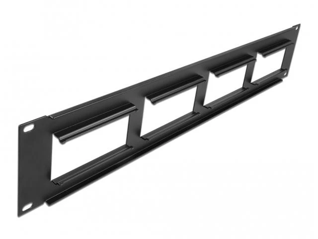 DeLock Patchpanel 19 2HE mit4x 90,5x45,2mm Ausschnitt Juodas