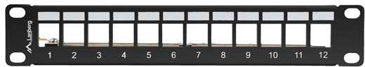 Lanberg Patch skydelis pusty 12 port 1U 10" FTPczarny