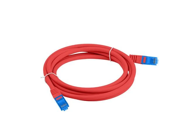 LANBERG patchcord kat.6A FTP LSZH CCA 3m raudona