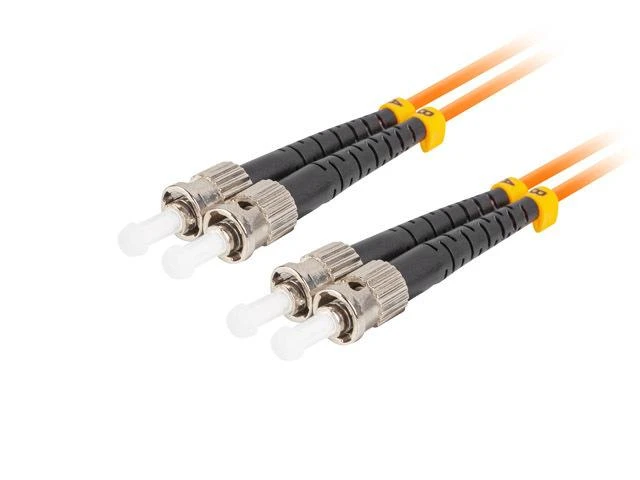FIBER OPTIC PATCHCORD MM ST/UPC-ST/UPC DUPLEX 3.0MM OM2 50/125 LSZH 15M ORANŽINĖ LANBERG