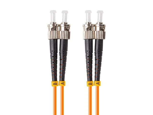 FIBER OPTIC PATCHCORD MM ST/UPC-ST/UPC DUPLEX 3.0MM OM2 50/125 LSZH 15M ORANŽINĖ LANBERG