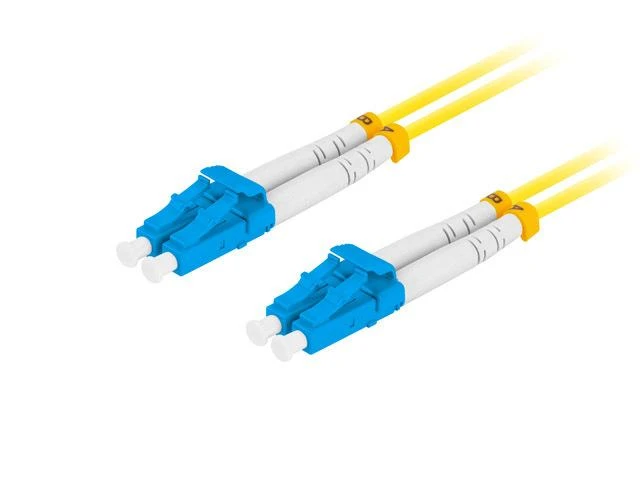 LANBERG šviesolaidinis patchcord SM LC/UPC-LC/UPC dvipusis 1m LSZH g657a1 3.0mm geltonas