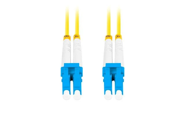 LANBERG šviesolaidinis patchcord SM LC/UPC-LC/UPC dvipusis 1m LSZH g657a1 3.0mm geltonas