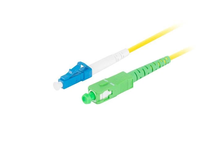 LANBERG šviesolaidinis patchcord SM LC/UPC-SC/APC simplex 2m LSZH g657a1 3.0mm geltonas