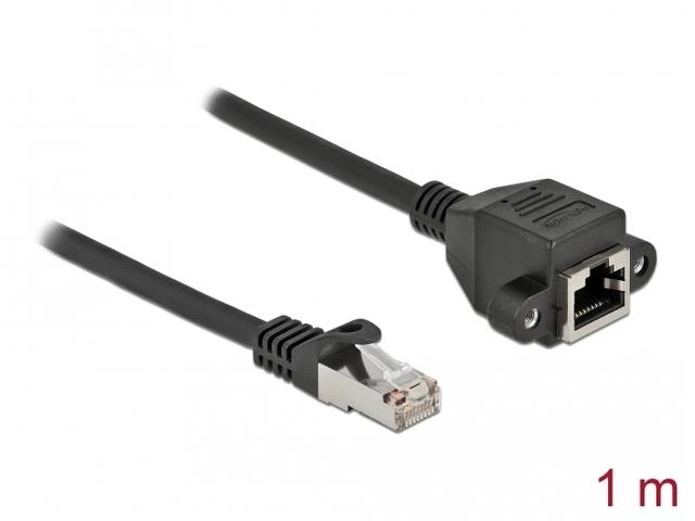„DeLOCK“ tinklo prailginimo kabelis S/FTP RJ45 kištukas į RJ45 lizdą Cat.6A 1 m juodas, 2 m, Cat6a, S/FTP (S-STP), RJ-45, RJ45, juodas