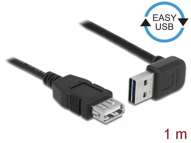 Kabelis USB Delock USB-A - USB-A 1 m Juodas (83547)