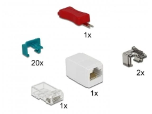 Delock Pradedančiųjų rinkinys Secure Clip RJ45 20 częściowy (86406)