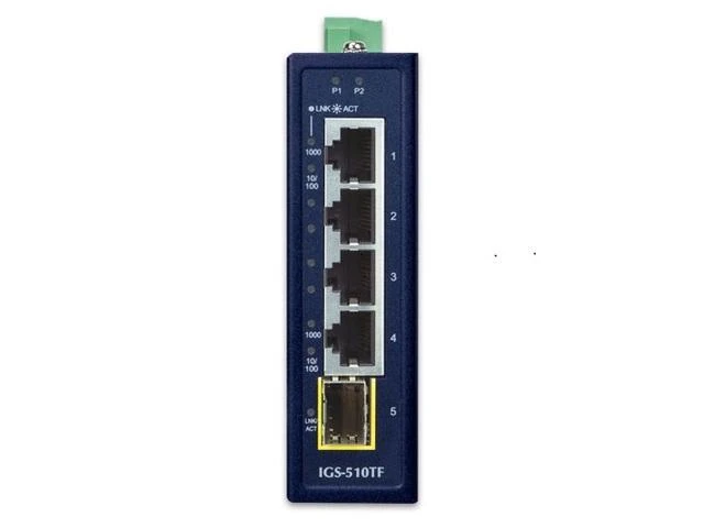 Šakotuvas PLANET IGS-510TF komutatorius bevielis Gigabit Ethernet (10/100/1000) Mėlyna