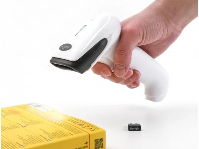 „DeLOCK“ brūkšninių kodų skaitytuvas 1D ir 2D, skirtas 2,4 GHz dažniui, „Bluetooth“ arba USB – baltas, nešiojamas brūkšninių kodų skaitytuvas, 1D/2D, CMOS, „Codabar“, kodas 128, EAN-13, EAN-8, įterptas 2 iš 5, PDF417, kodas 39, duomenų matrica, mikro QR kodas, QR kodas, 752 x 480 pikselių