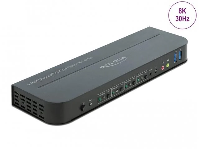 DELOCK DisplayPort 1.4 KVM jungiklis 8K 30Hz su USB 3.0 ir garsu
