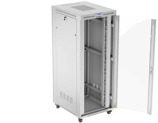 LANBERG laisvai pastatoma stelažinė spintelė 19/42U 800x1000 stiklinių durelių LCD plokščias komplektas pilkas V2