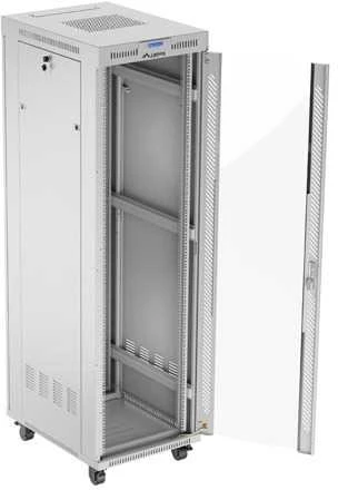 LANBERG laisvai pastatoma stelažinė spintelė 19/42U 600x800 stiklinių durelių LCD plokščias komplektas pilkas V2