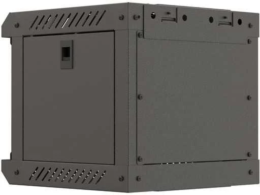 Lanberg 10" 4U 300x300 juoda sieninė spintelė su stiklinėmis durelėmis (plokščia pakuotė)