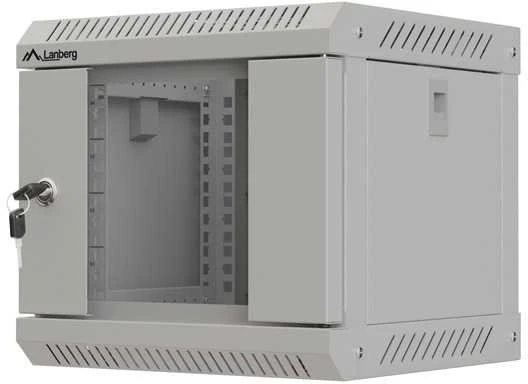 Lanberg 10 colių 4U 300x300 rutulinės pakabinamos spintelės stiklinės durys (plokščia pakuotė)
