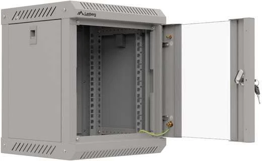 Lanberg 10 colių 6U 300x300 rutulinės pakabinamos spintelės stiklinės durys (plokščia pakuotė)
