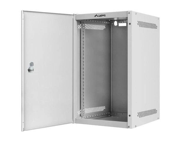 LANBERG Rack spintelė 10 colių sieninis laikiklis 9U 280x310 pilkas su metalinėmis durelėmis buto paketas