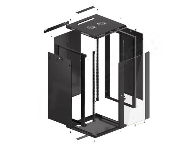 LANBERG WF01-6622-10B sieninis stovas 19 colių išmontuojamas plokščias paketas 22U/600x600mm juodas