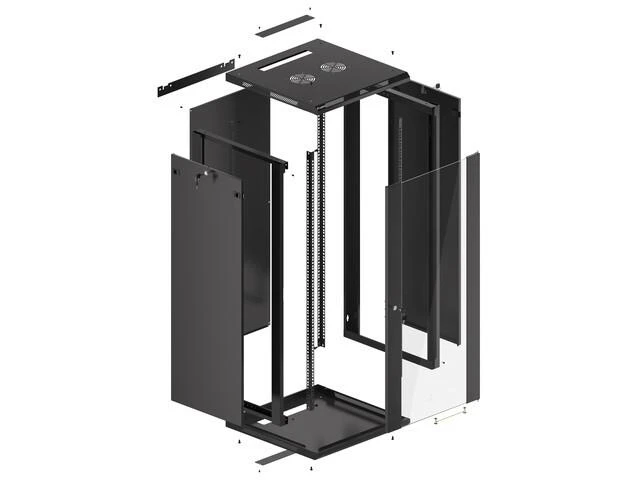 LANBERG WF01-6627-10B sieninis stovas 19 colių išmontuojamas plokščias paketas 27U/600x600mm juodas