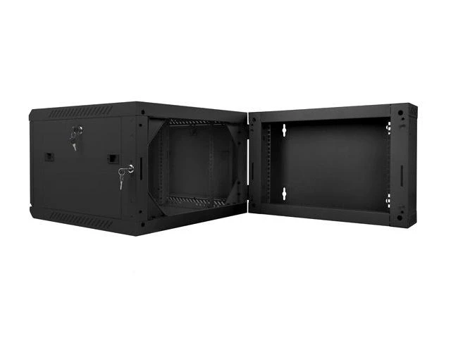 LANBERG WF02-6606-10B sieninis dvigubos sekcijų stovas 19 colių plokščias paketas 6U/600x600mm juodas