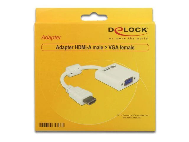 Delock HDMI į VGA adapteris pakuotėje