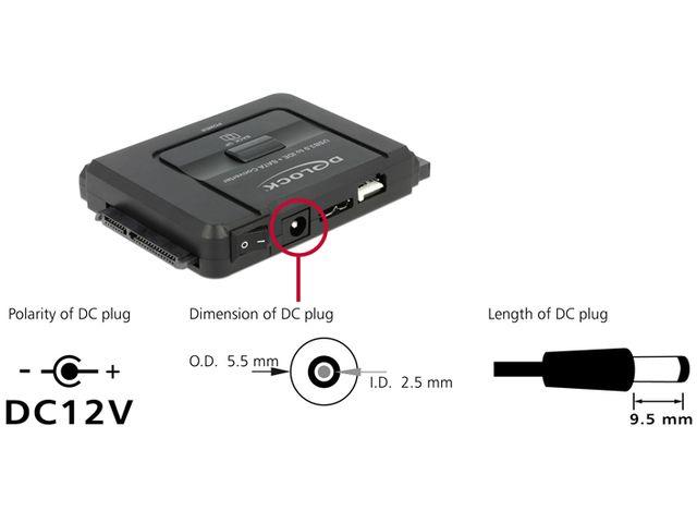 DLC DELOCK konverteris iš USB 3.0 į SATA 6 Gb/s / IDE 40 kontaktas / IDE 44 kontaktas su atsargine funkcija