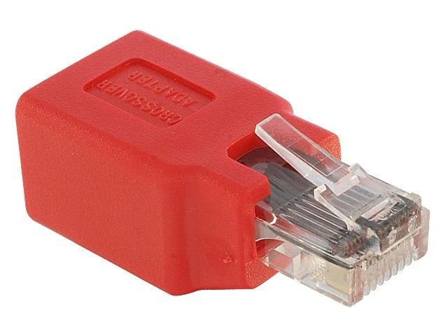 Raudonas RJ45 crossover tinklo adapteris