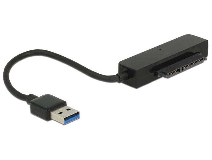 DELOCK konverteris USB 3.0 A tipo kištukas > SATA 6 Gb/s 22 kontaktų su 2,5" apsauginiu dangteliu