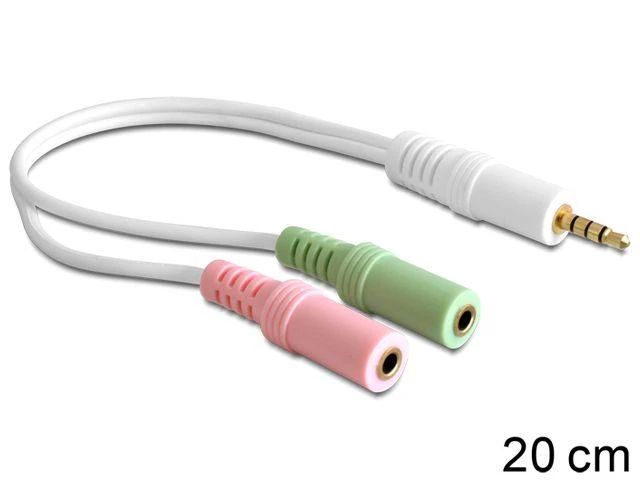 „Delock“ adapterio kabelio lizdo ausinės su 4 kontaktų kištuku > 2 x 3 kontaktų moteriška