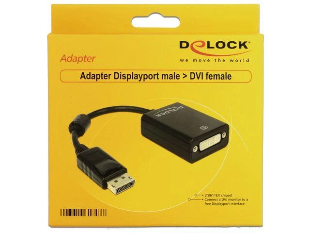 DELOCK Adapteris DP-St > DVI24+5-Bu 22.5cm juodas