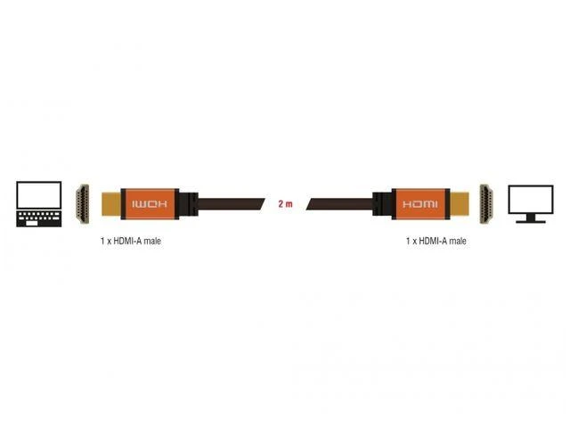 DELOCK itin didelės spartos HDMI kabelis 48 Gbps 8K 60Hz 2m