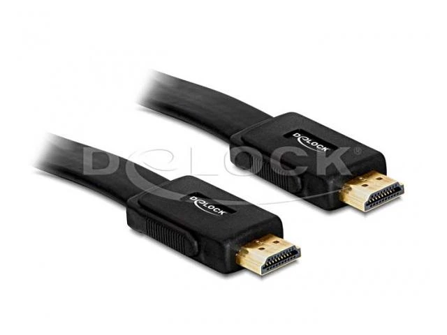 DELOCK didelės spartos HDMI laidas su eternetu – 1,0 m plokščias vyriškas / vyriškas kabelis