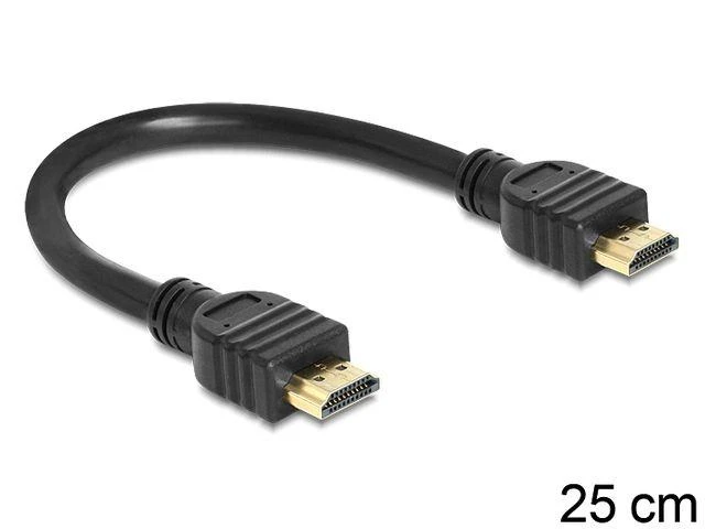 DELOCK kabelis didelės spartos HDMI Ethernet – 25 cm vyriškas / vyriškas