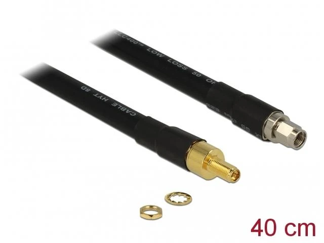 Delock RP-SMA 0,4m laidas su paauksuotomis jungtimis