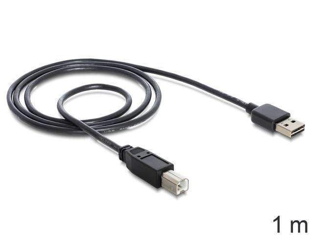 USB kabelis Delock USB-A – USB-B 1 m juodas (83358)