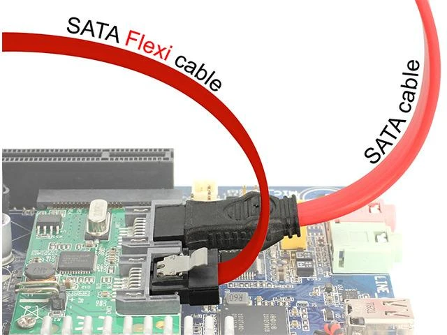 DELOCK Cable SATA FLEXI 6 Gb/s 30cm raudono metalo