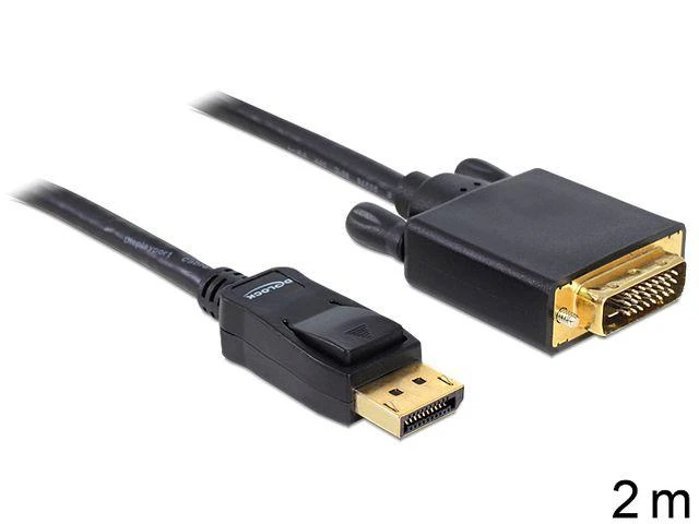 Delock DP į DVI 24+1 2m kabelis su auksinėmis jungtimis