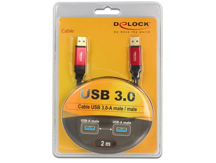 Delock Cable USB 3.0 A tipo kištukas > USB 3.0 A tipo kištukas 2 m Premium