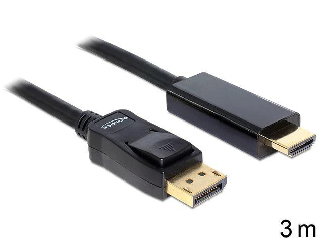 DELOCK Cable Ekranas Port-St > HDMI-St 3m